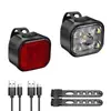 Conjunto de Faróis Farol de Bicicleta Liga de Alumínio Passeio Noturno Longa Duração da Bateria USB Farol para Ciclismo de Estrada Equipamento de Ciclismo