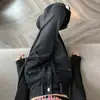 Calça Jeans Wide Leg Preta e Cinza para Mulheres Outono e Inverno 2025 Nova Cintura Alta Retro Francês Reta Drapeada Versão Estreita Calça Comprida