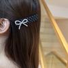 Pinza para el cabello vintage de lunares estilo Chanel con lazo BB para niña, clip lateral, accesorios para el cabello, celebridad de internet, tela, clip rompedor, tocado
