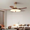 Lámpara Ventilador para Sala de Estar Estilo Medieval 2025 Nuevo Retro Color Nogal Silencioso Alto Viento Ventilador de Techo para Dormitorio Comedor