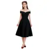 Vestido de Festa Vermelho de Ombro Único de Alta Qualidade Estilo Francês, Vestido Doce de Comprimento Médio Petite para Brinde de Casamento para Mulheres