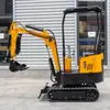 Excavadora Pequeña de 1 Tonelada Motor Refrigerado por Agua Aflojamiento de Suelo Duro Suelo Congelado Excavadora Perforación Rotura Excavadora
