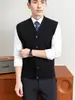 Colete Cardigan Masculino Yingao Estilo Old Money Engrossado Outono Inverno Novo Quente Camada Base de Negócios para Meia-Idade
