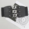 Cinto com fivela de corrente Acessórios decorativos femininos elástico elástico metal com saia largo terno elegante selo de cintura Alto senso