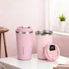 Taza de Café de Acero Inoxidable 304 Transfronteriza, Taza Termo de Alta Apariencia con Pantalla de Temperatura de Color Gradiente, Taza de Vacío Portátil para Exteriores
