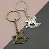 Llavero Caballo Mecedora Aleación Color Bronce Vintage Plata Colgante Caballo Mecedora Amazon Shein Temu Aliexpress