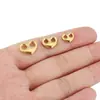 Conector de Corazón con Doble Agujero y Nariz de Cerdo Chapado en Oro de 18 Quilates Acero Inoxidable Material para Pulsera Collar Colgante Accesorios de Joyería