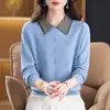 Nueva Moda Fashionable Camiseta Básica Primavera y Otoño 2026, Top de Primavera con Elegante Cuello Revuelto Nuevo Estilo Chino, Top Versátil que Reduce la Edad para Personas de Mediana Edad
