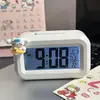 Reloj Despertador Pequeño Gato Kt Reloj de Mesita de Noche Dormitorio de Estudiantes Temporizador Multifuncional Portátil Silencioso Mini Reloj de Escritorio