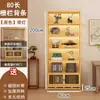 Novo Armário de Exposição Estilo Chinês com Painel Traseiro, Estante de Livros, Armário de Armazenamento, Prateleira Multiuso, Armário de Exposição de Fundo para Sala de Chá, Armário de Exposição