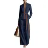 Traje Casual Transfronterizo Europeo y Americano 2026 para Mujer, Conjunto de Dos Piezas de Camisa Cardigan de Cuello Alto con Bloques de Color y Pantalones de Pierna Ancha para Primavera y Verano