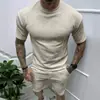 Novo Conjunto Esportivo Masculino de Verão Duas Peças, Cor Sólida Casual, Shorts e Manga Curta, Venda Quente Transfronteiriça Europeia e Americana