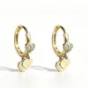 Novos Produtos Transfronteiriços Europeus e Americanos, Brincos de Argola com Cruz de Coração Dourado Simples e Elegantes, Pequenos, Personalizados, Brincos Femininos Modernos e Versáteis