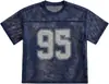 Directo del fabricante: Camiseta deportiva de malla estilo europeo y americano con estampado del número 95, corte holgado, cuello redondo, transpirable, disponible para dropshipping