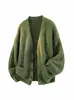 Suéter cardigan acogedor de otoño e invierno, nueva tendencia de tejido holgado y relajado para hombres y mujeres