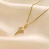 Estilo Coreano Acero Inoxidable Collar Estrella de Amor Femenino Alas de Ángel Moda Versátil Cadena para Clavícula Colgante de Cobre Venta al por Mayor de Fábrica