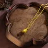 Mismo estilo que la tienda de oro, colgante de flor de loto con incrustaciones de diamante y oro de arena método antiguo, collar con colgante de cuenta de oro que concede deseos estilo chino nuevo