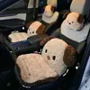 Cojines de felpa personalizados para asiento de coche, fundas de asiento de coche de invierno para mujer, engrosados y cálidos, con respaldo integrado