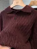 Suéter Clásico de Punto Trenzado con Cuello Polo para Hombre, Engrosado para Otoño e Invierno, Suéter de Punto Casual