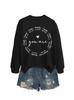 Sudadera de Amazon para Mujer con Estampado de Letras Casual para Otoño e Invierno, Cuello Redondo, Manga Larga, Muy Resistente y Sorprendente