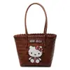 Bolsa de Palha Colorida de Mão para Verão Feminina 2025 Nova Moda Bolsa de Ombro de Grande Capacidade Bolsa de Praia de Férias de Alta Qualidade