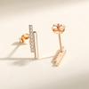 Brincos incrustados de diamante 925 prata esterlina de camada dupla de uma palavra design brincos irregulares Brincos de nicho de moda coreano atacado