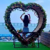 Decoraciones Creativas de Paisaje Tejidas con Ratán para Zonas Turísticas, Casas de Huéspedes y Campamentos; Columpio en Forma de Corazón; Silla Nido de Pájaro de Bali
