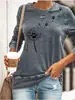 Comercio exterior estación independiente tienda propia shopify Amazon transfronterizo diente de león Fe impresa camiseta de manga larga para mujer