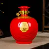 Botellas de Vino de Cerámica Paquete de 2.5kg Jarra de Vino Jingdezhen 0.65kg Kg Creativas Corrugadas Puré Sellado Botellas de Licor