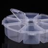 Caja de plástico transparente redonda de 8 rejillas para medicamentos, caja de almacenamiento para piezas, primera joyería, anzuelos, cuentas, equipo de pesca, accesorios de embalaje, caja pequeña
