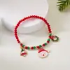 Joyería navideña nueva transfronteriza todo partido caja de regalo de Papá Noel muletas pulsera tejida a mano con cuentas ajustable