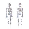 Brincos de Esqueleto Transfronteiriços Europeus e Americanos, Brincos Exagerados e Peculiares de Liga para Mulheres, Acessórios Versáteis Tendência com Strass para Halloween