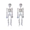Joias Transfronteiriças Europeias e Americanas Série de Halloween Brincos de Caveira Cravejados com Strass com Design Exagerado Retrô Único