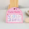 Parches Autoadhesivos para Uñas de Niños de Dibujos Animados Lindos, Uñas Postizas, Parches para Uñas Usables, Parches para Uñas Terminados con Accesorios, Parches para Uñas DIY