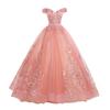 Vestido de Tulle de Colores para Actuación Estudiantil, Hombros Descubiertos Estilo Nuevo 2026 Vestido de Noche para Anfitrión de Reunión Anual del Escenario, Vestido Largo para Actuación para Mujer