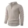 Suéter de Punto Trenzado con Media Cremallera para Hombre, Nuevo Otoño e Invierno, Prendas de Punto Juveniles Casuales, Capa Base