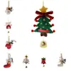 Árbol de Navidad Grande de Fieltro de Lana Decoración Colgante de Regalo Colgante Pequeño Coche de Navidad Colgante Decoración Navideña Colgante de Campana