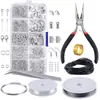 Paquete de Materiales para Accesorios de Joyería DIY Europeos y Americanos Gancho para Oreja de Círculo Único Cierre de Langosta Pulsera Collar Producción Amazon
