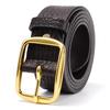 Cinto de couro genuíno masculino com padrão de crocodilo, fivela de pino de couro de vaca, cinto casual de couro de vaca, cinto de calças para homens jovens e de meia-idade, para negócios, todos os tipos de combinação
