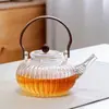 Tetera de Vidrio con Forma de Calabaza, Cafetera para Preparar Té Resistente a Altas Temperaturas, Hervidor Eléctrico de Cerámica