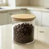 Frasco hermético de almacenamiento de granos Amazon transfronterizo duradero, frasco de almacenamiento de té y frutas secas de bambú y madera, recipiente para snacks
