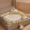 Sansheng Albaricoque Encuéntrate Doble Capa Hoja de Albaricoque Pulsera de Mano para Mujer Hecha a Mano 2024 Nuevo Regalo para Novia Pulsera de Moda