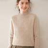 2024 Outono e Inverno Nova Cashmere Solto Feminino Meia-gola Alta Malha Base Camisa Simples Moda All-match Pele-friendly