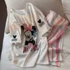 Bonito conjunto de casa de algodón nube de verano para mujer, pantalón largo a rayas de manga corta con personaje de Minnie, pijama holgado para mujer apto para usar en exteriores