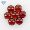 Huagang gema redonda plana superficie lisa circón rojo granate superficie huevo rubí artificial superficie arco superficie anillo piedra desnuda