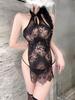 Gato Engraçado Sexy Renda Perspectiva Charme da Meia-noite Retrô Cheongsam Fenda Alta Quente Pijama Grátis