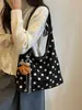 2026 Bolso de Tote Nuevo Estilo Coreano de Lunares, Gran Capacidad, Moda Vintage, Casual, Elegante Bolso de Hombro para el Trabajo