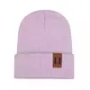 Gorro de Punto con Etiqueta de Cuero de Amazon Gorro Apilado de Color Caramelo para Hombres y Mujeres Gorro Elástico de Doble Capa Hip-hop Rizado Gorro de AliExpress