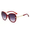 Gafas de sol de moda con montura grande para mujer, Gafas de sol versátiles de metal de alta gama estilo Ins, Gafas de sol poligonales de sombreado de moda transfronteriza europea y americana