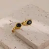 Brincos Europeus e Americanos Transfronteiriços em Aço Inoxidável com Formato de Gota e Cravejados com Diamantes para Mulheres, Luxo Leve com Sensação de Alta Qualidade, Banhados a Ouro 18K, Presilhas de Orelha/Acessórios de Orelha que Não Desbotam